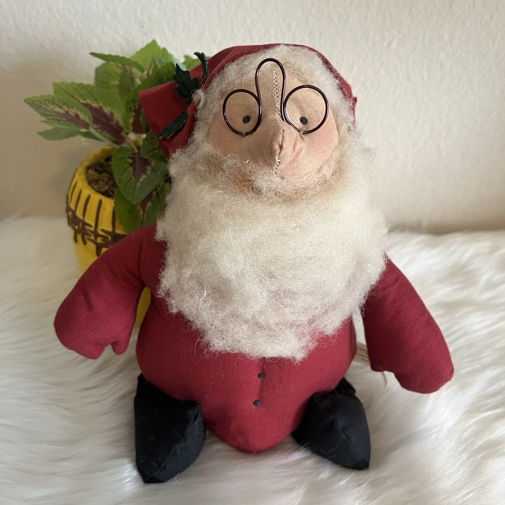 Vintage Overly Raker Santa Claus Plush Doll Primitive Collectible‎ Holiday Decor